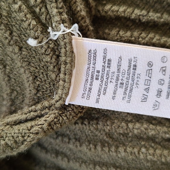 Free People Boho Ribbed Sweater Size Large Green - Picture 4 of 8